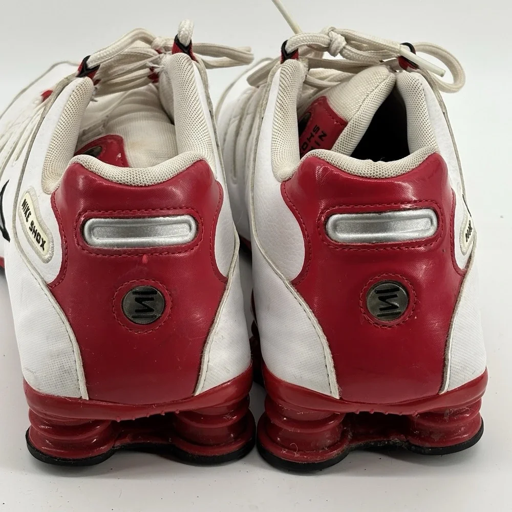 Nike Shox NZ Mens White‎ Red Black Running Shoes 378341-110 Size 12 UK11 EU46